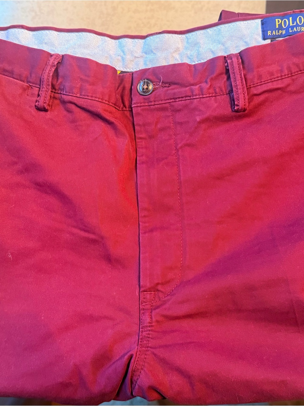 Polo by Ralph Lauren Men's Flat Front Chino Shorts - Burgundy 40/32